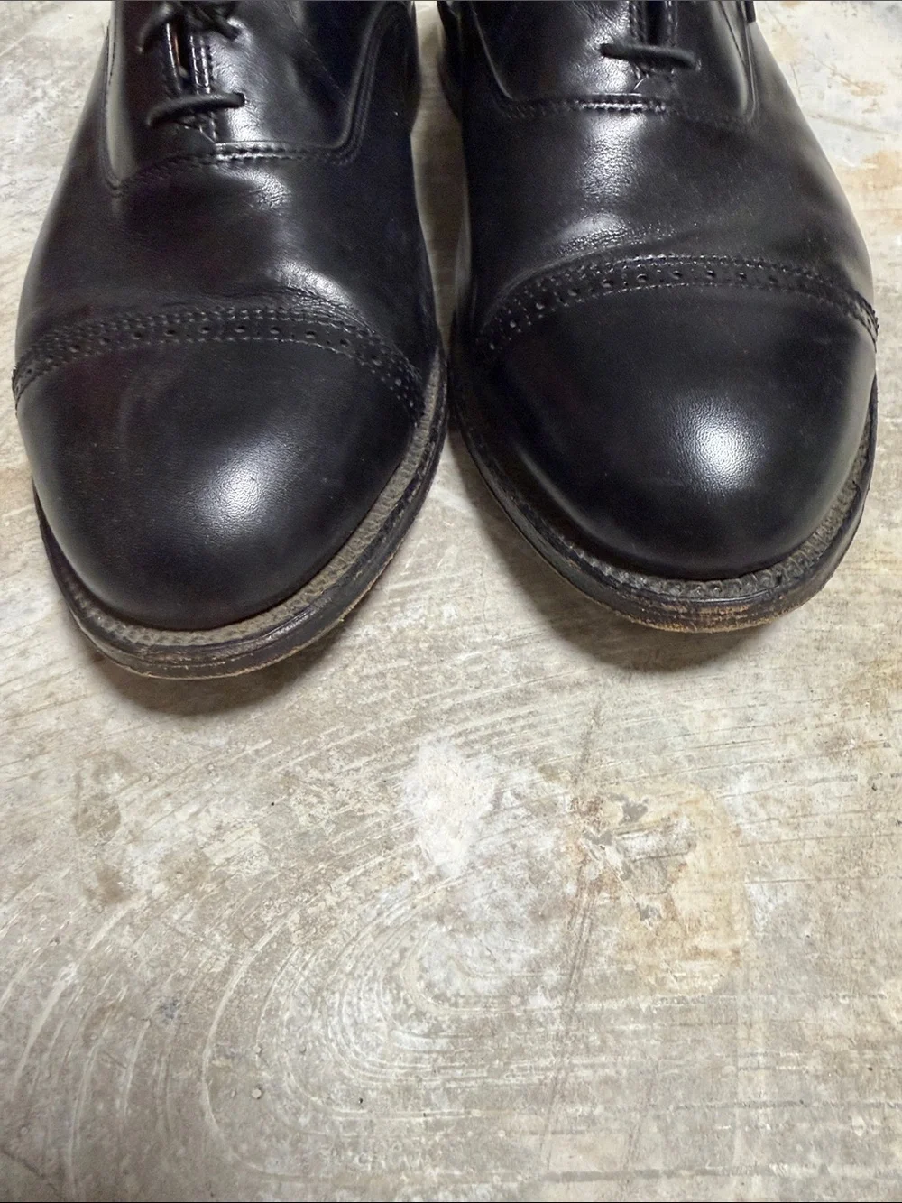 Alden Black Cap-Toe Derby Dress Shoes